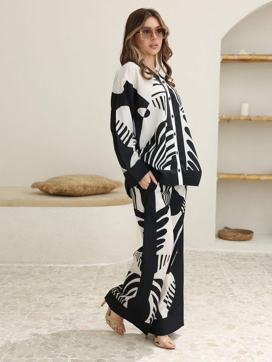 Black And White Co-Set Stiched