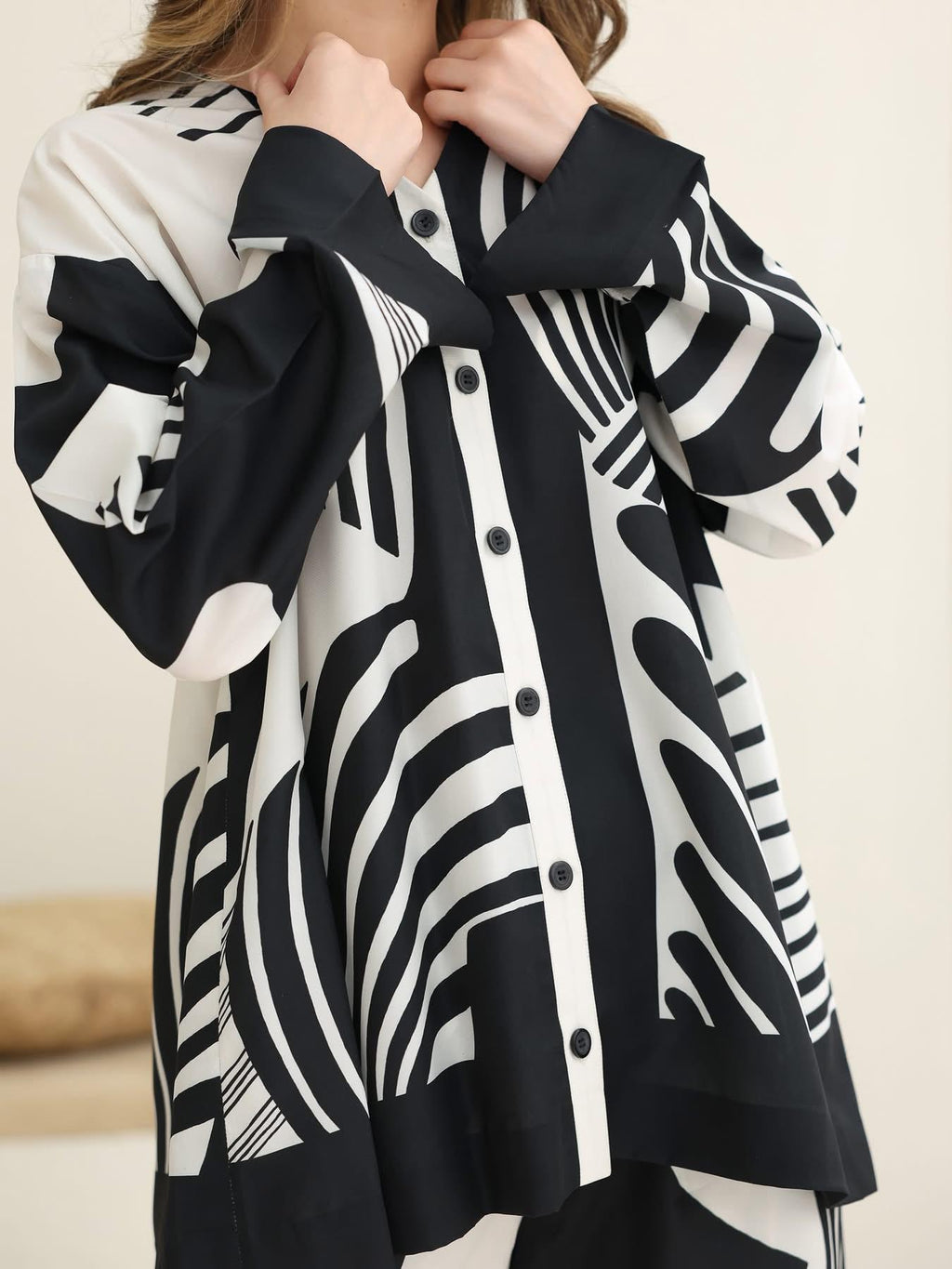 Black And White Co-Set Stiched