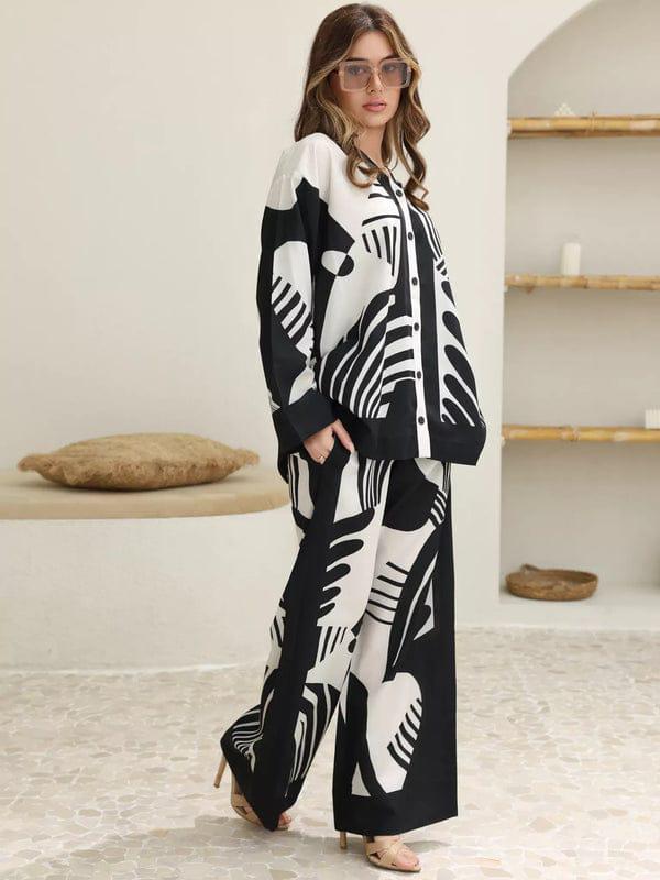 Black And White Co-Set Stiched