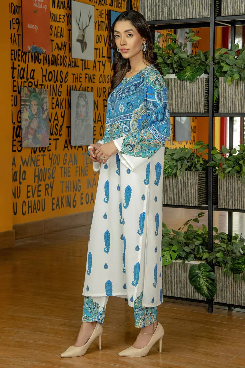 Blue DIGITAL PRINT 2PC STITCHED FOR GIRLS