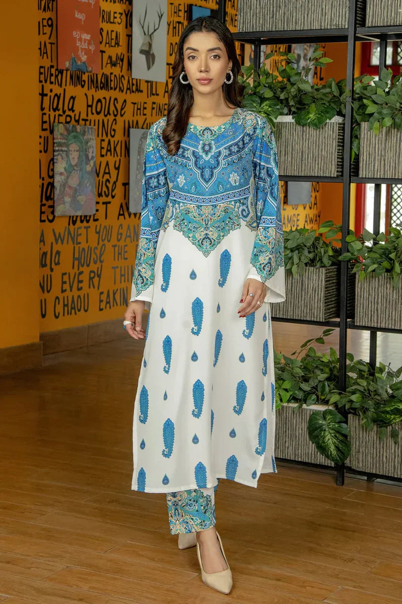 Blue DIGITAL PRINT 2PC STITCHED FOR GIRLS