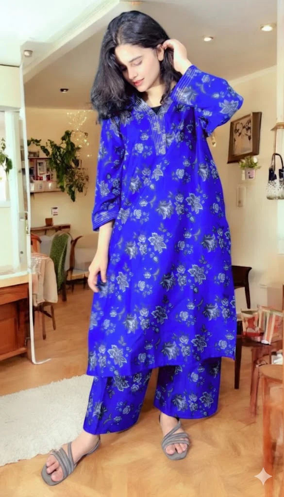 Seerat digital print Stitched 2 Piece suit long length pocket style
