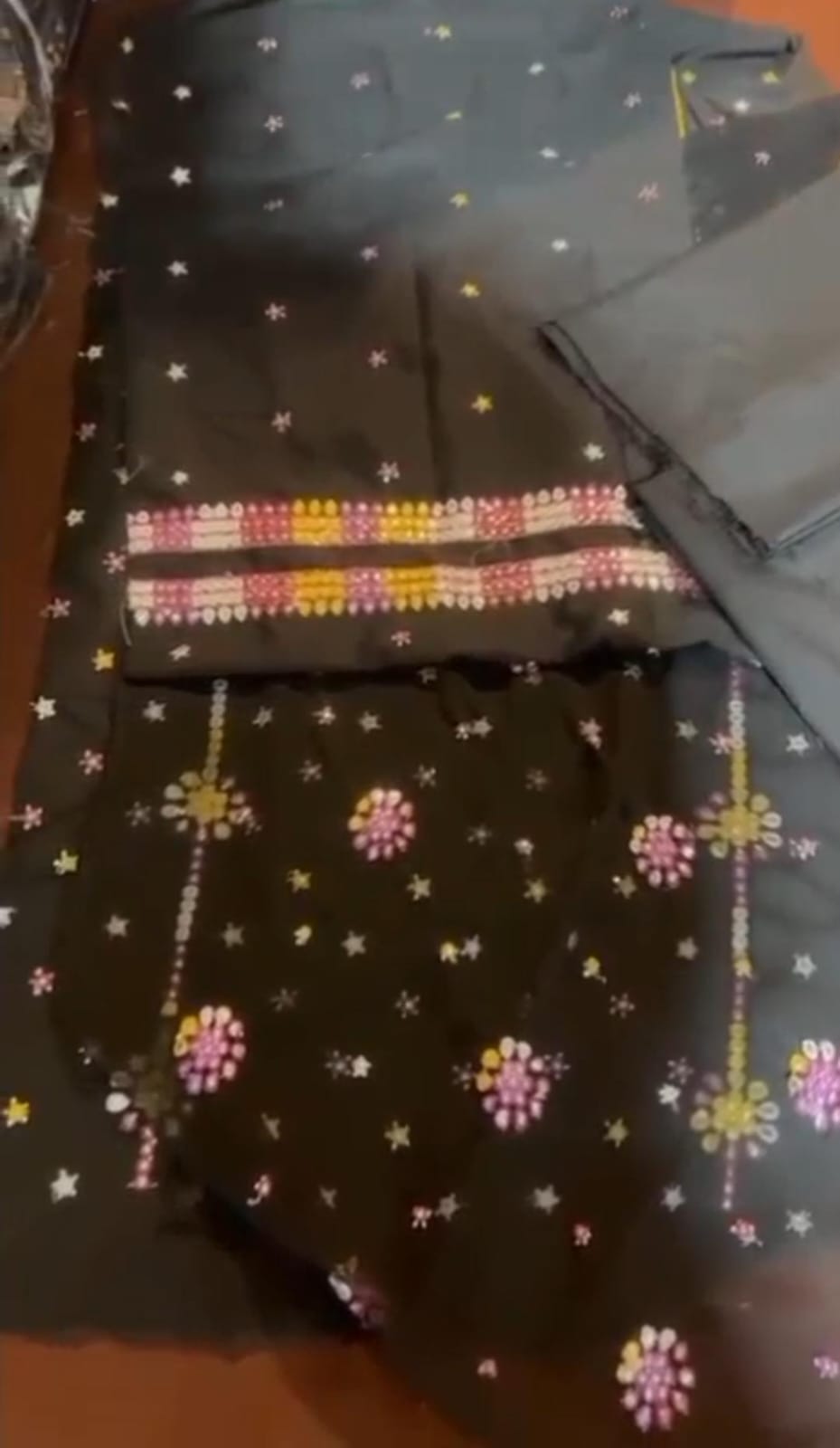 Multi Embroidery 9MM  3Pc Unstitched