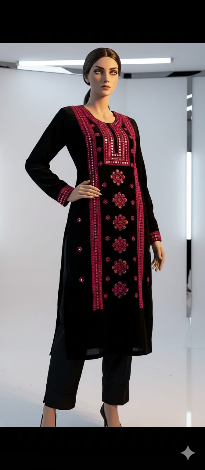 Blochi Embroidery 9mm 3Pc Unstitched