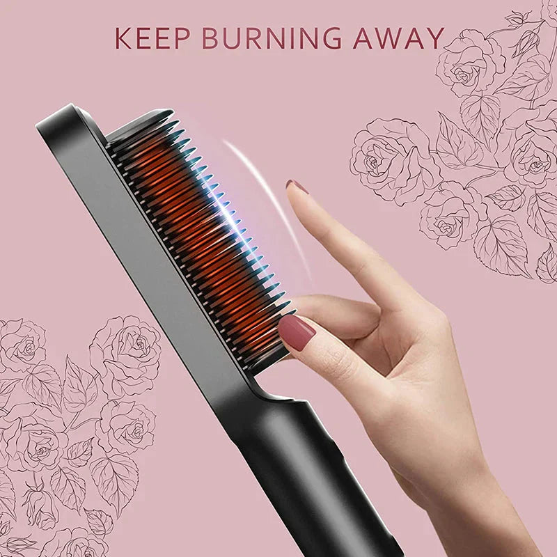 Hair Straightening Brush & Curler